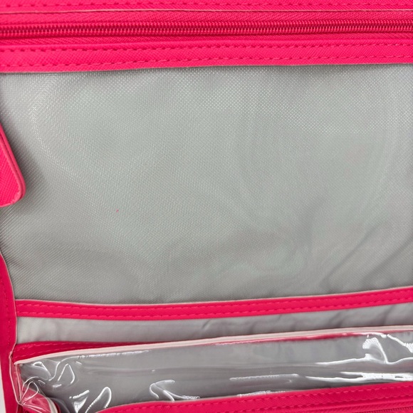 Kenneth Cole Reaction Patent Vinyl Houndstooth Clutch Small Hanging Travel Bag - Picture 9 of 12